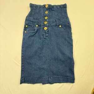 Forever 21 XXI High Waisted Corset Denim Pencil Skirt Size 25